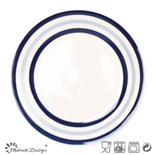 Blauer Kreis-keramischer Abendessen-Teller